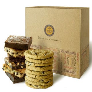 <p>The impact of Greyston Bakery is two-fold just like the impression their gift box will make at your next holiday gathering. The company works in-house and out in the surrounding community to better the lives of low-income families. Workers are locally hired, fairly compensated, and promoted through the company, while beyond the bakery boundaries they have affiliate programs to make childcare, housing, and health care accessible and affordable. You'll get the satisfaction of aiding their amazing efforts, as well as Brown Sugar Blondies and Chocolate Chip Cookies to name only a few of this gift's gourmet goodies. Find out more about their impact <a href="http://www.greystonbakery.com/social-mission/" target="_blank">here</a>.</p>
<br />
<p>Brownie and Cookie Gift Box ($45, <a href="http://shop.greystonbakery.com/product/5/brownie-gifts" target="_blank">greystonbakery.com</a>)</p>