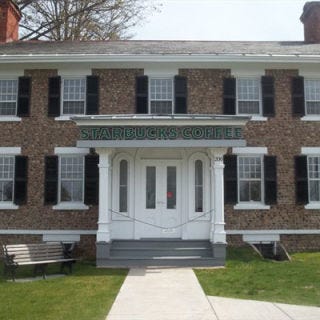 Historic Starbucks: Victor, NY <p>Starbucks first came on the scene in 1971, nearly 150 years after the historic structure that houses the coffee shop in Victor, New York, was built. In 1835, farmer P. P. Bonesteele built a cobblestone home on his 118-acre plot. When Bonesteele died at a young age, he left the house to his son Peter, who eventually married Sarah Hall, a former tutor of Helen Keller and one of the first females accepted into the Massachusetts Institute of Technology. After they wed, they returned to the house in Victor, near Rochester, where Hall lived until 1946. The building had a series of residents through 1993, when it was vacated. Starbucks took residence in 2007.</p><p><i><a href="http://www.starbucks.com/" target="_blank">Starbucks</a>, 200 High Point Dr., Victor, NY</p>