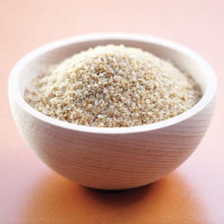 Best-known in the refreshing Middle Eastern salad, tabbouleh, bulgur is hulled, steamed, or par-boiled and dried cracked wheat ground to various degrees of fineness. Before use, it is soaked briefly in water to soften and swell the grains, then squeezed dry.