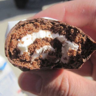 <p>Invented in 1920 in San Francisco, <a href="http://suite101.com/article/homemade-hohos-a79225" target="_blank">the Ho Ho</a> is a classic: chocolate cake rolled around a cream filling and frosted in more chocolate.</p>