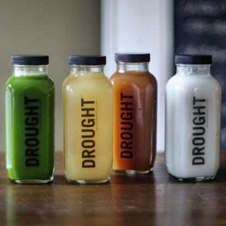 DRAUGHT; Detroit <p> <b> Pitch: </b>
In 2011, five sisters (Caitlin, Jessie, Julie, Jane and Jenny James) decided Detroit needed a cold-pressed, organic, raw juice bar, and hoped to open a stand at Detroit's Eastern Market.</p>
<p> <b> Campaign: </b> The sisters started a Kickstarter campaign to invest in industrial juicers, pay the vendor stall rental fees and buy quality packaging for their products. During their monthlong campaign, the sisters posted short films of their day-to-day experiences. </p>
<p> <b> Success: </b> Thanks to overwhelming support, DROUGHT evolved into a full-time business with a storefront as well as a stall in the market after surpassing its goal of $12,536. The videos helped: "We still have random people come into our shop and retell our story from start to finish as seen on our video updates," says Caitlin James. Today, DROUGHT sells fresh juices like young Thai coconut water and carrot-kale on Saturdays at the market and in a permanent store in Detroit. </p>
<p><b><a href="draughtjuice.com">draughtjuice.com</a></b></p>