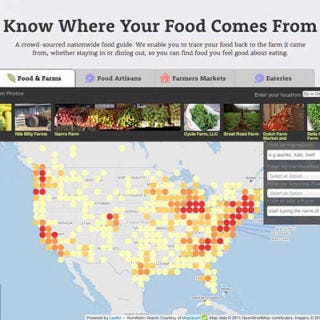Real Time Farms; Online <p> <b> Pitch: </b>
Reading Michael Pollan's The Omnivore's Dilemma inspired former Google engineer Karl Rosaen to start an online, crowdsourced, nationwide food guide to enable users to trace food back to the farm from which it came. Individual users, farms and restaurants contribute information about—and photos of—ingredients, farmers' markets, restaurants and artisans to the database.</p>
<p> <b> Campaign: </b> When the site first began, a majority of the listings were in Ann Arbor, Michigan, where Rosaen lives, but crowdsourced information helped it go national. The site continues to grow every day thanks in part to the impressive board of advisers, which includes Food & Wine Best New Chef 2011 Stephanie Izard, and author Amanda Hesser. </p>
<p> <b> Success: </b> So far, the growing database contains roughly 4,800 farms and artisans, 37,000 photos of foods and farms, and 11,000 menu items. </p>
<p><b><a href="realtimefarms.com">realtimefarms.com</a></b></p>