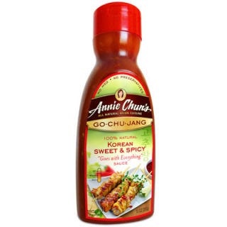 <i>Gochujang</i> (Korean Hot Sauce) <p>Many traditional sauces from various world cuisines are now getting more attention amongst hot sauce lovers and others in the food community, and Korean hot sauce, or <i>gochujang</i>, is one of those now in the spotlight. There is an enormous selection of <i>gochujang</i> sauces out there, but a popular brand like Annie Chun's should be widely available at many large grocers and retailers, as well as at local Asian markets and online. Made with a Korean red pepper powder, cultured soybeans, fresh garlic, and other ingredients, <i>gochujang</i> is a complexly flavored condiment that is extremely versatile and can be used as a marinade, dipping sauce, or dressing. Try it with everything from burgers to grilled chicken to noodle salads, or just to add a kick to your other favorite condiments, like barbecue sauce or ketchup.</p>
<p><a href="http://www.anniechun.com/our-food/gochujang-sauce" target="_blank">anniechun.com</a></p>