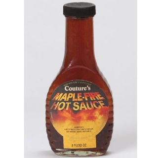 <p>Adding a little sweetness to your spice can create a truly balanced flavor profile and give a distinctive taste to any kind of dish. Something the folks at Couture's Maple Shop have clearly figured out, as they've created a deliciously sweet and spicy maple syrup-infused sauce. Made with Grade B maple syrup, which is darker in color and has a more robust flavor, their Maple-Fire Hot Sauce is made with only five ingredients at their Westfield, Vermont farm and bed and breakfast.</p>
<p><a href="http://www.maplesyrupvermont.com/index.php?main_page=product_info&products_id=190" target="_blank">maplesyrupvermont.com</a></p>