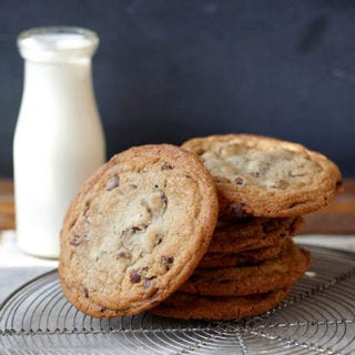 <p>Olivia's Chocolate Chip Cookies (named for owner Leslie Mackie's daughter) are a classic Toll House-style cookie (soft and chewy) with semisweet chocolate chips and a sprinkle of gray flour de sel. The dough is made with a combination of butter and shortening to provide a soft, rich crumb, and rests chilled for 24 hours before baking. The process ensures an even bake for every batch, because the moist ingredients like eggs have time to thoroughly penetrate the mixture.</p><p><a href="http://www.macrinabakery.com" target="_blank"><i>macrinabakery.com</i></a></p>