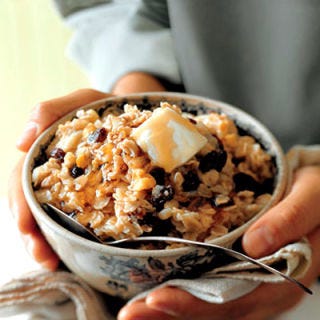 Cozy Oatmeal <p>The equivalent of comfort food for breakfast, oatmeal warms the stomach for a late-morning brunch. Mix in golden raisins or dried fruit such as cranberries or apricots at the end of the cooking process; cook until they plump up. </p>
<p><b>Recipe: </b><a href="/recipefinder/cozy-oatmeal-3008" target="_blank"><b>Cozy Oatmeal</b></a></p>