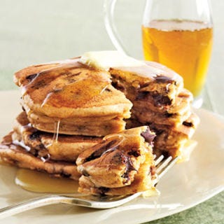 Peanut Butter and Chocolate Chip Pancakes <p>Whip up this breakfast treat with dependable staples right from your pantry: pancake mix, peanut butter, and chocolate chips.</p><p><b>Recipe:</b> <a href="/recipefinder/peanut-butter-chocolate-chip-pancakes-3440" target="_blank"><b>Peanut Butter and Chocolate Chip Pancakes</b></a></p>