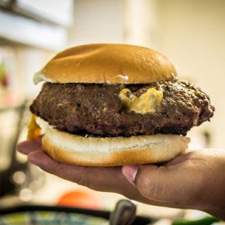 For this infamously juicy beef patty with a molten cheese core, head straight to Minneapolis, MN. There, the beloved Juicy Lucy is the subject of an all-out war between two local haunts — <a href="http://www.mattsbar.com/" target="_blank">Matt's Bar</a> and <a href="http://www.5-8club.com/" target="_blank">The 5-8 Club</a> — who both claim to have been the original. 