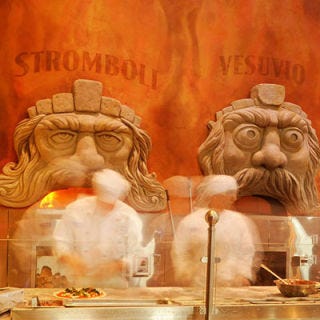 Via Napoli; Epcot Center, FL Even Disney World knows to leave pizza to the experts, so you won't find Mickey Mouse tossing dough at Epcot's authentic Neapolitan pizzeria. The three ovens, however, are showstopping, sculpted to look like the ancient Roman gods who ruled over Italy's active volcanoes: Mount Etna, Mount Vesuvius and Stromboli. <i>Pizzaiolo</i> Charlie Restivo sources ingredients from Italy, such as the Caputo flour, San Marzano tomatoes and Parma cotto — he even goes as far as to use water calibrated to the pH level in Naples. Must try: Inspired by the classic Italian dish, the Prosciutto e Melone is a white pizza topped with Fontina cheese, mozzarella, prosciutto, cubes of cantaloupe and peppery arugula.
<br /><br />
<a href="http://www.containerstore.com/welcome.htm" target="_blank">containerstore.com</a>