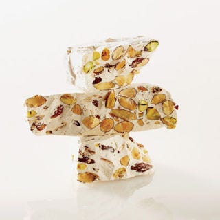 <p>Working quickly is the key to these homemade treats. Wrap them up individually for a festive touch any month of the year.</p>
<p><strong>Recipe: <a href="http://gogonow.org/recipefinder/almond-pistachio-nougat-recipe-fw1011%22 target="_blank">Almond-Pistachio Nougat</a></strong></p>