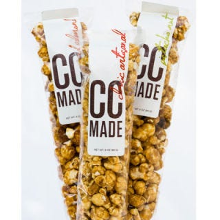 <p>In addition to this sweet and slightly spicy version, California-based company CC Made also makes a classic caramel corn and a pistachio-studded variety, as well as caramels and caramel sauces. The Spiced Almond, though, is a big seller, and balances the sweetness of the caramel with hits of cayenne and paprika. CC Made sells larger packages as well as 3-ounce sizes (pictured) that are ideal for snacking without going overboard.</p>
<p><a href="http://www.ccmade.com/" target="_blank">ccmade.com</a></p>