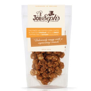 <p>This snack is classic British comfort in a convenient little bag. Covered first in a traditional sweet topping, the airy popcorn is then smothered in toasted Cheddar cheese.</p>
<p><a href="http://www.joeandsephs.co.uk/home" target="_blank">joeandsephs.co.uk</a></p>