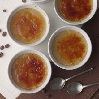 <p>This lightened version has less than half the calories and one-eighth the fat of a classic brûlée.</p>
<p><b>Recipe:</b> <a href="http://gogonow.org/recipefinder/dark-roast-creme-brulee-recipe-5188%22 target="_blank"><b>Dark Roast Crème Brûlée</b></a></p>