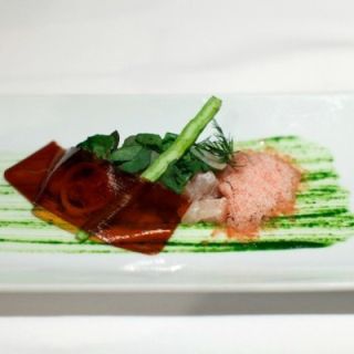 <p>Though Biko claims to present food with a mixture of Basque and Mexican influences, this dish ("La pesca refresca") appears more akin to Japanese sashimi. Cuts of raw seabass are the foundation of the dish, though the star seems to be the gelatinized soy sauce strip. It's easy to see why; the strip is certainly pretty than a puddle on your dinner plate.</p>
<p><strong>Biko:</strong> Presidente Masaryk 407, Miguel Hidalgo, 11550 Ciudad de México, Distrito Federal; +52 55 52 82 20 64; <a href="http://www.biko.com.mx/" target="_blank">biko.com</a></p>