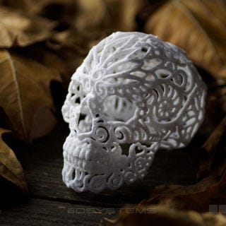 Perfect for a spooky Halloween party or festive Day of the Dead celebration, this intricate printed skull is made entirely out of sugar.
