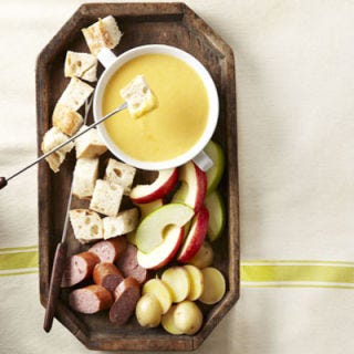 <p>Cheddar and beer make a gorgeous couple. Fondues and spreads show off their compatibility. The Cheddar-Beer Fondue (pictured) is the perfect dipping sauce for potatoes, apples, and sausage. For something even more special, try Potted Cheddar Beer Spread, which borrows flavors from the famous Welsh Rarebit dish.</p>
<p><b>Get the recipe: <a
href="http://gogonow.org/recipefinder/cheddar-beer-fondue-recipe-ghk0213?click=recipe_sr"> Cheddar Beer Fondue</a></b></p>
<p><b>Get the recipe: <a
href="http://gogonow.org/recipefinder/potted-cheddar-beer-spread-2939?click=recipe_sr"> Potted Cheddar and Beer Spread</a></b></p>
