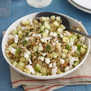 <p>Sweet apples add crunch to this refreshing couscous salad seasoned with crumbled feta, toasted pine nuts, and fresh mint. </p>
<p><strong>Recipe: <a href="http://gogonow.org/recipefinder/israeli-couscous-apple-salad-recipe-clv0910%22 target="_blank">Israeli Couscous and Apple Salad</a></strong></p>