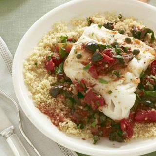 <p>Jazz up mild, flaky cod with a classic livornese sauce of tomatoes, black olives, and briny capers.</p>
<p><strong>Recipe: <a href="http://gogonow.org/recipefinder/cod-livornese-couscous-recipe-ghk0411%22 target="_blank">Cod Livornese with Couscous</a></strong></p>
