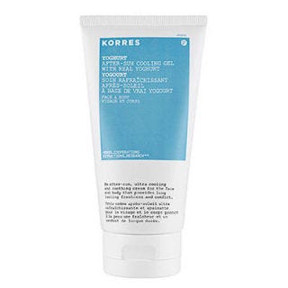 GREEK YOGHURT COOLING GEL AFTERSUN 
For face & body, soothe summer skin with yogurt, a natural source of lactose, proteins, minerals and vitamins.
http://www.korresusa.com/default.aspx?page_id=325