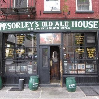 McSorley's Old Ale House <p><b>Date Opened:</b> 1854</p>
<p><b>Location:</b> New York, NY</p>
<p>When visiting this sawdust-floored landmark, don't be surprised when the bartender hands you double your order of light or dark ale. Beer at this oldest continually run NYC saloon is served only in pairs and, until 1970, only to men. Thanks to two female civil rights attorneys, male and female patrons alike can gaze upon cobweb-covered WWI wishbones, the original Wanted poster for Lincoln's assassin, and Babe Ruth's farewell photo at Yankee Stadium that adorn the walls.</p>