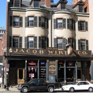 Jacob Wirth Restaurant <p><b>Date Opened:</b> 1868</p>
<p><b>Location:</b> Boston, MA</p>
<p>The writing above the bar here reads "SUUM CUIQUE," a Latin motto that translates to "to each his own." And Jacob Wirth Restaurant has been giving each patron his own dose of draught beer and hefty servings of <a href="/recipefinder/german-schnitzel-dilled-sour-cream-3170" target="_blank">wiener schnitzel</a> and <a href="/recipefinder/chili-beer-dogs-bratwurst-4328" target="_blank">bratwurst</a> for more than 100 years. The restaurant's namesake emigrated from Prussia to Boston, where he opened the restaurant shortly thereafter. After 10 years of business, he moved the restaurant across the street, where it has remained ever since.</p>