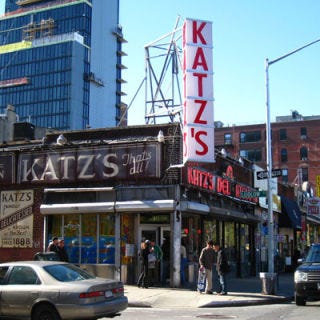 Katz's Delicatessen <p><b>Date Opened:</b> 1888</p>
<p><b>Location:</b> New York, NY</p>
<p>Katz's knows cured meats. And smoked meats, <a href="/recipefinder/chicken-soup-herbed-matzoh-balls-1887" target="_blank">matzo ball soup</a>, and every other humble Eastern European comfort food made popular by Jewish delis. Opened by a Russian immigrant family, Katz's dishes up immense <a href="/recipefinder/homemade-corned-beef-vegetables-recipe" target="_blank">corned beef</a> sandwiches, <a href="/recipefinder/beer-steeped-sauerkraut-recipe" target="_blank">sauerkraut</a>-and-Swiss-stuffed <a href="/recipefinder/new-york-reuben-3497" target="_blank">Reubens</a>, knishes, and aged salami, which they'll happily send "to your boy in the army." Used as a backdrop for scenes in famous films like <a href="/cooking-shows/dinner-movie/when-harry-met-sally-movie" target="_blank"><i>When Harry Met Sally</i></a>, Katz's interior is plastered with famous photos and memorabilia.</p>