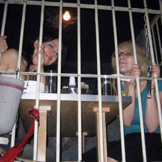 <p><b>Restaurant:</b> <a href="http://alcatraz.hy-system.com/food/index.html" target="_blank">Alcatraz E.R.</a>, Tokyo, Japan</p>
<p><b>Culinary Concept:</b> In(ti)mate atmosphere. If you were ever curious (and who isn't?) about life in a medical prison, Tokyo's Alcatraz E.R. will serve that sentence. Diners are handcuffed upon arrival and taken to their "cells," where they can choose from a list of bizarre elixirs served in blood-transfusion apparatus by hospital orderlies.</p>