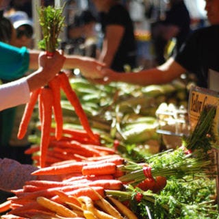 Manhattan might be the last place you associate with farms, but four days a week all year round, more than 140 farmers and vendors make their way to the <a href="http://www.grownyc.org/unionsquaregreenmarket" target="_blank"><b>Union Square Greenmarket</b></a> to sell chefs, locals, and tourists apples (it's not called the Big Apple for nothing), leafy greens, rooftop honey, fresh goat cheese, and many more local delights.<br /><br /><b>Recipe:</b> <a href="/recipefinder/goat-cheese-arugula-sandwiches-recipe-tdg0910" target="_blank"><b>Goat Cheese and Arugula Sandwiches</b></a>