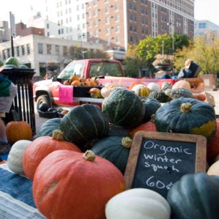 Even during the long, cold, winters, Wisconsinites want to eat local. So, they go to the <a href="http://dcfm.org/" target="_blank"><b>Dane County Farmers' Market on the Square</b></a>, the largest producer-only market in the United States. On Saturdays and Wednesdays, locals can pick up what's fresh, from corn, eggplant, and meat to Wisconsin's famous cheeses.<br /><br /><b>Recipe:</b> <a href="/recipefinder/pasta-four-cheeses-tomato-273" target="_blank"><b>Pasta with Four Cheeses and Tomato</b></a>