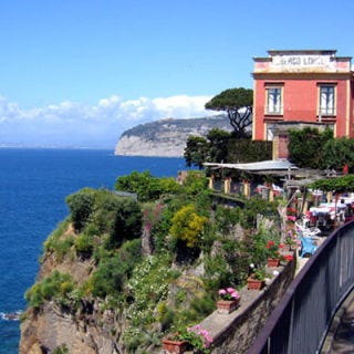 Overlooking notorious Mt. Vesuvius and the Italian coast, Albergo Lorelei et Londres is a small hotel and restaurant with a big view. An elevator takes guests down the steep cliff to a perfect beach. And the food at the restaurant is widely praised.