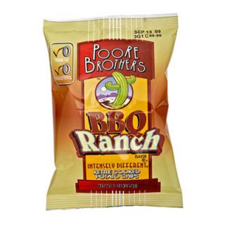Cool ranch, spicy BBQ, and crackle that makes you want to keep on chomping. <br /><br /><b>Poore Brothers BBQ Ranch Chips</b> (<a href="http://www.inventuregroup.net/Poore-Brothers.asp" target="_blank">inventuregroup.net/Poore-Brothers.asp</a>)