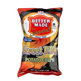 The sweetest, most taste-bud-tickling BBQ sampled. <br /><br /><b>Better Made Sweet BBQ Potato Chips</b> (<a href="http://bmchips.com/" target="_blank">bmchips.com</a>)