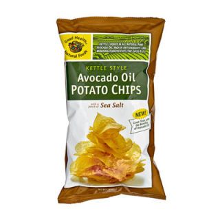 The world's first cooked-in-avocado-oil chip. <br /><br /><b>Good Health Natural Foods Avocado Oil Potato Chips</b> (<a href="http://www.goodhealthnaturalproducts.com/" target="_blank">goodhealthnaturalproducts.com</a>)