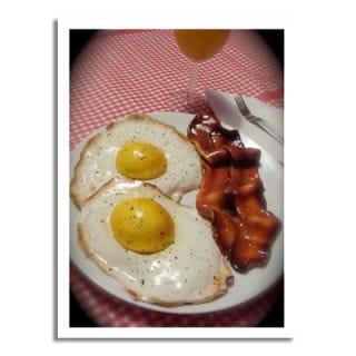 Bacon and Eggs <b>Bakery:</b> <a href="http://www.bing.com/search?q=Debbie+Does+Cakes+San+Francisco&qs=n&sk=&sc=1-31&form=delish"target="_blank">Debbie Does Cakes</a>, San Francisco, CA<br /><b>Cake Challenge:</b> Breakfast of champions. You won't see this breakfast special at any greasy spoon. These sunny-side-up eggs are actually soft, buttery cakes with a side of crispy fondant bacon. <br /><br /><b>Bing:</b> <a href="http://www.bing.com/images/search?q=bacon+and+egg+cupcakes&qs=n&sk=&sc=2-22&form=delish" target="_blank">Check out these bacon-and-egg cupcakes</a> <br /><b>Find:</b> <a href="http://gogonow.org/search/fast_search_recipes?search_term=bacon+and+eggs" target="_blank">Bacon and egg recipes</a>