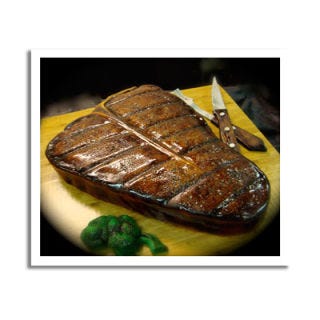 T-Bone Steak <b>Bakery:</b> <a href="http://www.bing.com/search?q=Debbie+Does+Cakes+San+Francisco&qs=n&sk=&sc=1-31&form=delish"target="_blank">Debbie Does Cakes</a>, San Francisco, CA<br /><b>Cake Challenge:</b> Sliced tender beef. Grill master <a href="http://www.bing.com/celebrities/overview/search?q=Bobby+Flay&id=9da34a30-2aa9-906c-74e9-0fce90f17b47&qpvt=Bobby+Flay&FORM=delish" target="_blank">Bobby Flay</a> would approve of this tender T-bone steak grilled to perfection courtesy of precise airbrushing. <br /><br /><b>Bing:</b> <a href="http://www.bing.com/images/search?q=steak+cake&qs=n&sk=&sc=8-7&form=delish" target="_blank">See photos of more steak cakes</a> <br /><b>Find:</b> <a href="http://www.bing.com/search?q=how+to+make+steak+cake&qs=n&sk=&sc=8-19&form=delish" target="_blank">Make your own</a> <br /><b>Search:</b> <a href="http://gogonow.org/search/fast_search_recipes?search_term=steak+recipes" target="_blank">Steak recipes</a>
