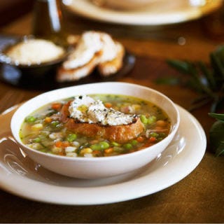 <p>"There is no reason that you have to sacrifice quality for convenience," says star chef Todd English. At <a href="http://www.toddenglish.com" target="_new"><b>Figs</b></a>, his casual offshoot in Palm Beach, Florida, he serves up his Mediterranean-inspired <a href="http://gogonow.org/recipefinder/fava-minestrone-herbed-ricotta-crostini-recipe%22 target="_new"><b>Fava Minestrone with Herbed Ricotta Crostini</b></a>.</p>

