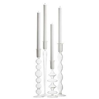 handblown beaker glass candlesticks add sculptural sleekness to the table — and the large ones can double as single stem vases! Lumiere Candleholders, 9