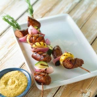 Skewer meat or seafood on sprigs of fresh rosemary (great for lamb), cinnamon sticks (great for pork and peaches), or lemongrass stalks (great for chicken, shrimp, and swordfish).