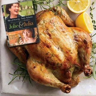 <p><i>(Best Actress Nominee, 2010)</i></p>

<p><b>Recipes: <a href="/recipefinder/herb-lemon-roast-chicken-recipe-5094" target="_blank">Herb and Lemon Roast Chicken</a></b> (pictured)<br />
<a href="/recipefinder/potato-gratin-gruyere-ghk1107" target="_blank">Potato Gratin with Gruyère</a><br />
<b><a href="/recipefinder/quick-tarte-tatin-ghk1007" target="_blank">Apple Tarte Tatin</a></b></p>
<p>In the movie and in real life, Julia Child and her superfan, blogger Julie Powell, share a love of eating and cooking French food. Although Meryl Streep didn't win the best actress statue for her representation of Julia Child, these French classics still deserve top honors.</p>