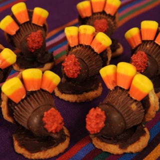 <b>Vital Components:</b> Hershey's Kisses head, Reese's Peanut Butter Cup body, and candy corn feathers.