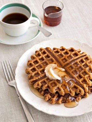 <p>The unexpected punch of crystallized ginger gives tender pumpkin waffles a grown-up twist that's just begging to be piled with fresh whipped cream. If you have time for a leisurely brunch, make that freshly whipped.</p> 
<p><strong>Recipe: <a href="http://gogonow.org/recipefinder/pumpkin-ginger-waffles-recipe%22%3EPumpkin-Ginger Waffles</a></strong></p>
