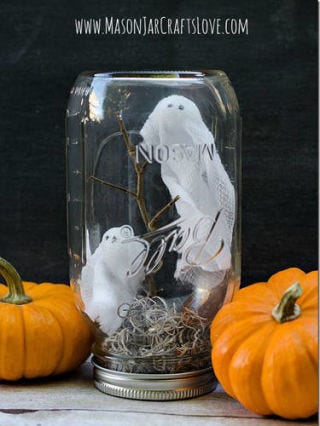 <div class="imageContent">
<p>Pick up some Styrofoam, twigs, moss, and gauze, and turn an old Mason jar into a ghostly scene.</p>
<p><strong>Get the tutorial at <a href="http://masonjarcraftslove.com/ghosts-in-mason-jars/" target="_blank">Mason Jars Craft Love</a>.</strong></p>
</div>