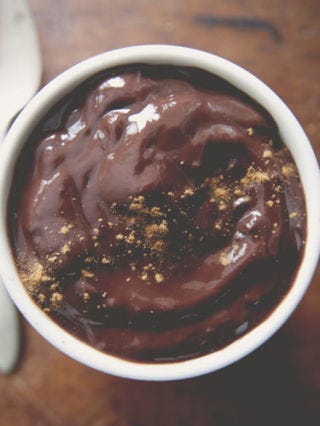 <p>This pudding recipe uses unique ingredients, such as kuzu starch and arrowroot, which can both be easily found in health food stores. </p> <p><strong>Recipe:</strong> <a href="http://www.thekitchykitchen.com/?recipes=/vegan-chocolate-pudding/" target="_blank">Vegan Chocolate Pudding</a> </p> <p><strong>RELATED:</strong> <a href="http://www.countryliving.com/cooking/recipes/vegetarian-recipes-0309#slide-1" target="_blank">Vegetarian Recipes</a> </p>