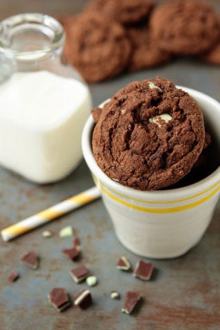 
<br /><br />
<p>Get the recipe at: <a href="http://www.mybakingaddiction.com/chocolate-cookies-with-thin-mints/">mybakingaddiction.com</a></p>
