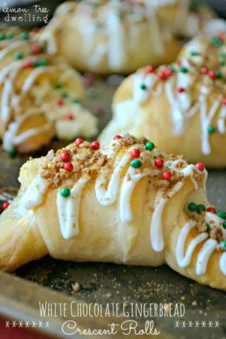 <p>For those who have been extra nice this year, these heavenly crescent rolls make the perfect sweet holiday treat.</p> <p><strong>Get the recipe from <a href="http://www.lemontreedwelling.com/2013/11/white-chocolate-gingerbread-crescent-rolls.html" target="_blank">Lemon Tree Dwelling</a>.</strong></p>