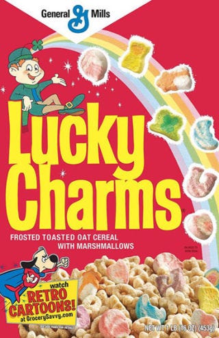 <p>Everyone loves a good flashback! The 2011 box reintroduced the "factory mishap, swirls galore" marshmallows.</p>