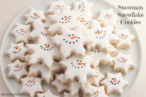 Snowman Snowflake cookies