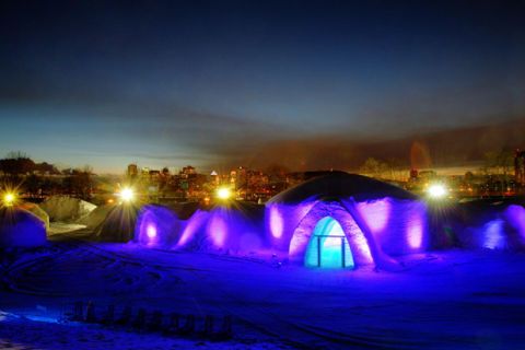 Located in Centropolis Laval, a short drive west of Montreal, Quebec, this is the second ice restaurant from the <a href="http://www.tourisme-montreal.org/Discover-montreal/Seasons/Winter/snowvillage" target="_blank">Snow Village Canada</a> team that brought you Pommery Ice Restaurant. Helmed by chef Eric Gonzalez (of the <a href="http://aubergesaint-gabriel.com/" target="_blank">Auberge Saint-Gabriel</a>), the kitchen puts out plates like salmon gravlax with pomegranate and clementine, duck leg confit cassoulet style, and black chocolate cake with ginger-marinated pears and salted butter caramel, the latter of which pairs well with the restaurant’s <a href="http://amarula.com/" target="_blank">namesake cream liqueur</a>.
