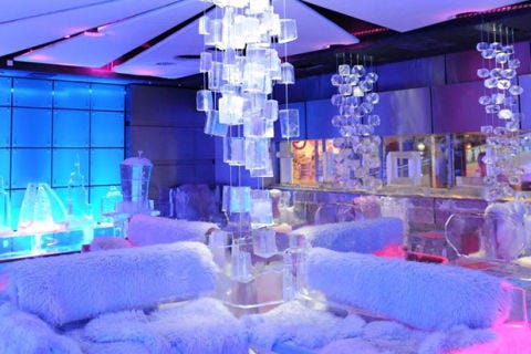 Dubai is known for doing everything in lavish fashion, so of course the city would have an extraordinary <a href="http://www.chilloutatdubai.com/home.htm" target="_blank">ice lounge</a> — the first of its kind in the Middle East. The ambiance is opulent and modern, combining ice, glass, and steel architecture with blue, red, and purple lighting to give guests an arctic experience amid the desert heat. Designer parkas, shoes, and gloves are provided along with a mocktail when you enter (there’s a $17 cover), and the website advises staying inside in increments of 40 minutes. 