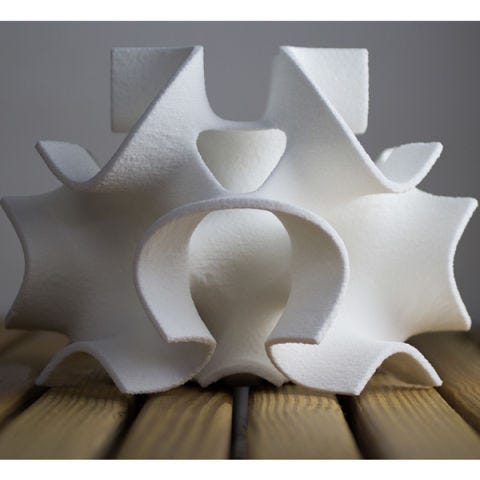 3D Systems' sugar-based printers aren't just creating food, they're creating art. The sweet, edible creations from their printers look more like sculptures than candy. And though they're marketed toward pastry chefs and bakers, their ChefJef series of printers are small enough to fit on a countertop.